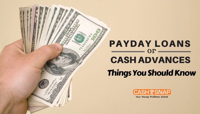 Payday Loans or Cash Advances